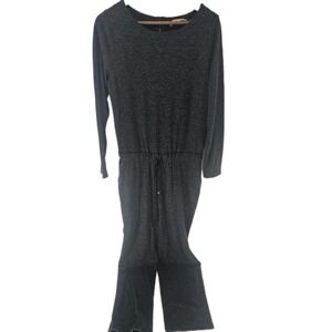 Soft Surroundings Medium Gray Jumpsuit Knit Drawstring Casual Comfort Travel